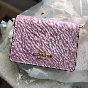 Coach mini wallet with chain